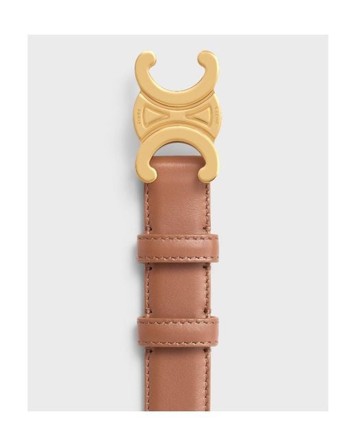 Céline White Triomphe Belt 25Mm