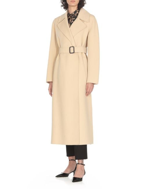 Weekend by Maxmara Natural Manu Belted Long-Sleeved Coat