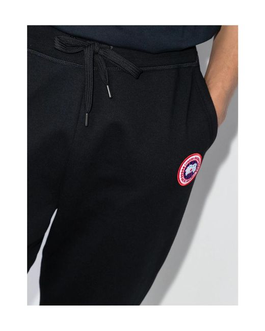 Canada Goose Black Logo Patch Drawstring Track Pants for men