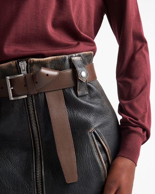Prada Black Leather Miniskirt