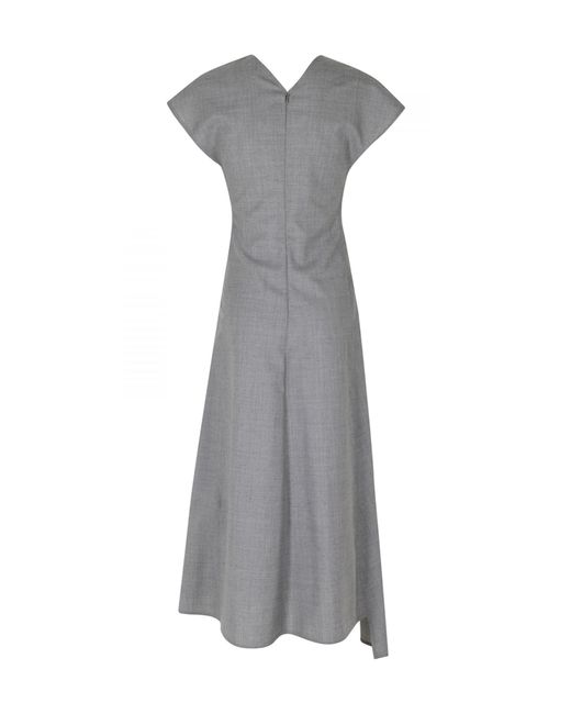 Victoria Beckham Gray Aria Midi Dress