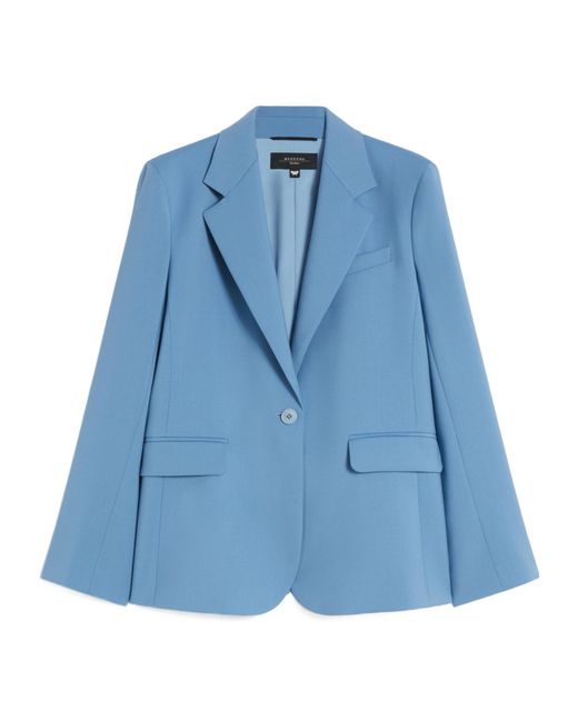 Weekend by Maxmara Blue Virgin Wool Blazer