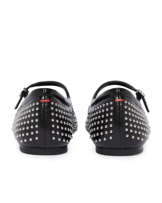 Aeyde Black Square Toe Ballet Flats
