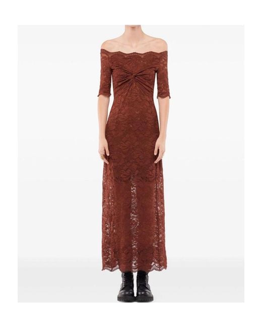 Rabanne Brown Short-Sleeved Dress