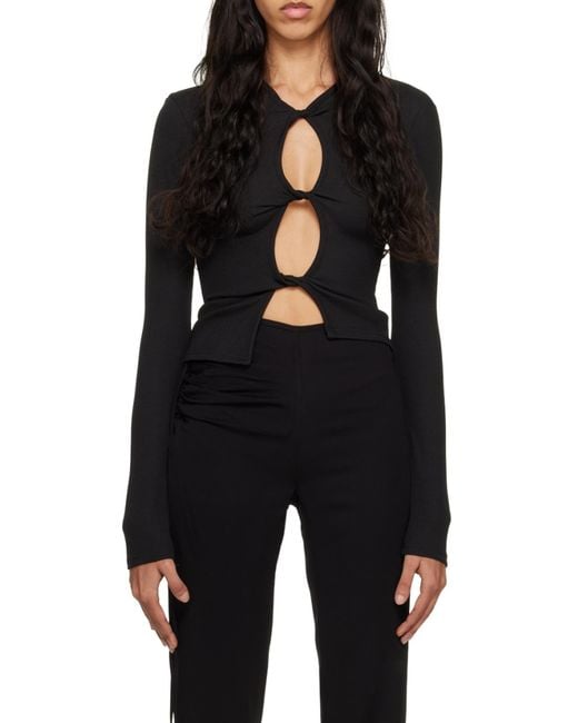 Christopher Esber Black Twisted-Effect Cut-Out Top