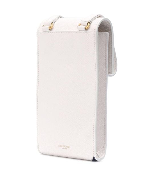 Thom Browne White Diagonal Rwb Stipe Phone Holder for men