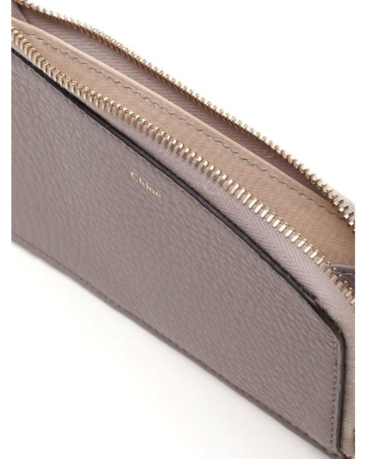 Chloé Gray Chloé Alphabet Zipped Cardholder
