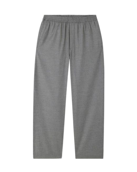American Vintage Gray Pinstripe Elastic-Waist Pants for men