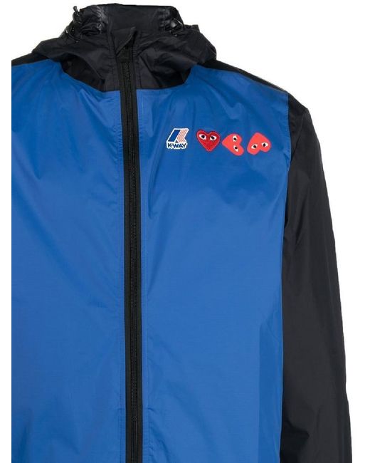 COMME DES GARÇONS PLAY Blue Hooded Casual Jacket for men