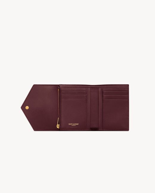 Saint Laurent Purple Trifold Wallet