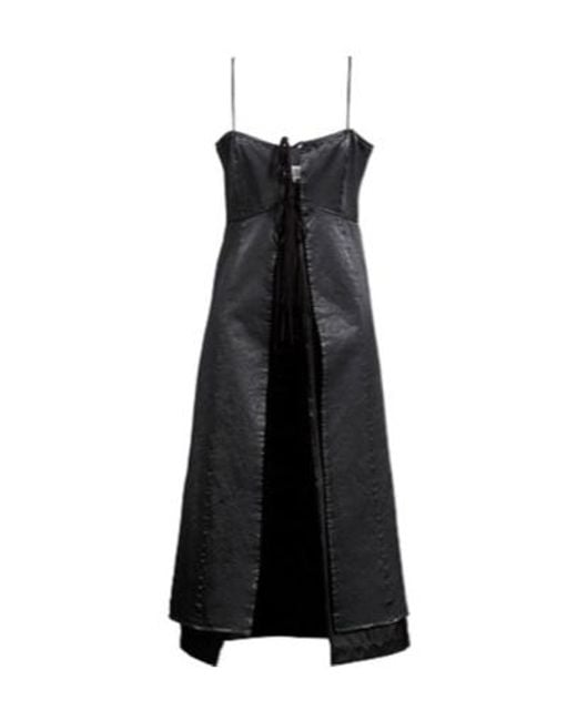 MM6 by Maison Margiela Black Sleeveless Satin Dress