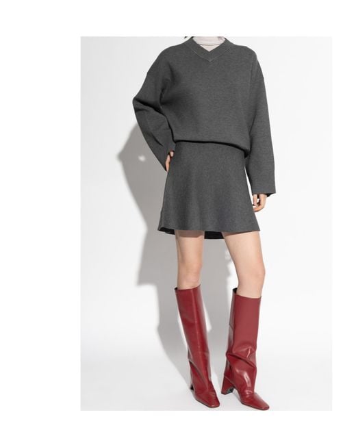 Samsøe & Samsøe Gray Salula V-Neck Sweater