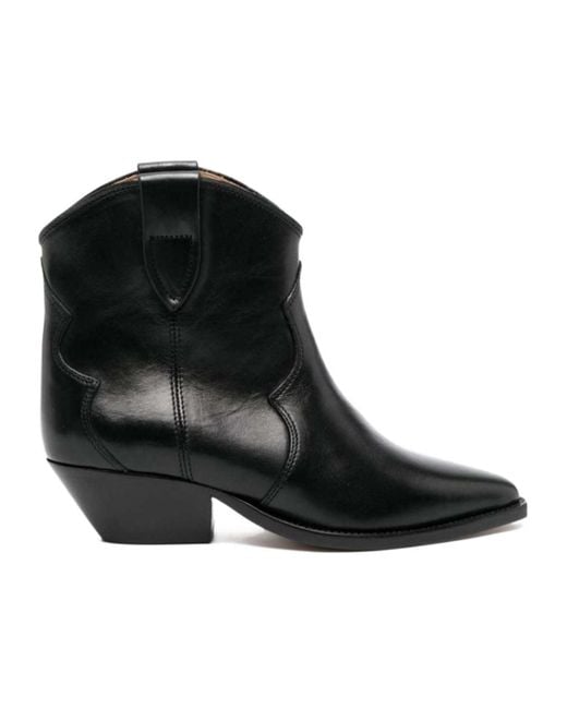 Isabel Marant Black Dewina Leather Ankle Boots