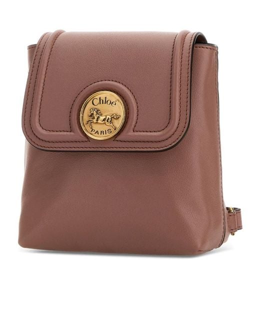 Chloé Brown Chloé Mini Horse Medal Backpack