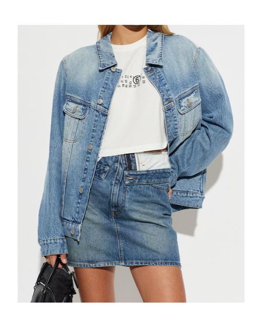MM6 by Maison Margiela Blue Long-Sleeve Denim Jacket