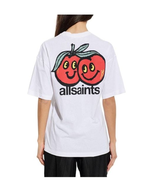 AllSaints White T-Shirt 'Mutual Etta'