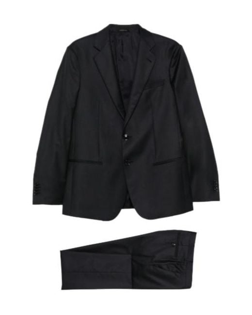 Giorgio Armani Black Single-Breasted Buttoned Suit for men