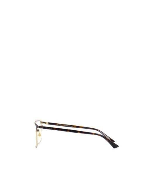 Gucci Metallic Eyewear Rectangular Frame Glasses for men