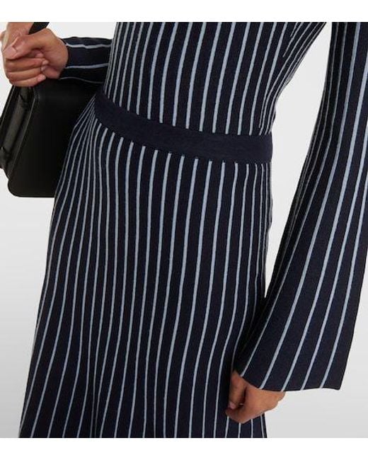 Gabriela Hearst Blue Striped Maxi Skirt