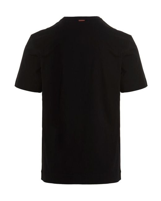 Zegna Black Logo T-Shirt for men