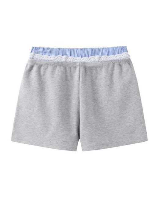 Marissa Chiara Gray Elastic Waist Shorts
