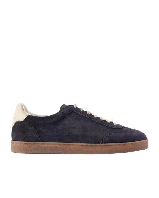 Brunello Cucinelli Blue Low-Top Lace-Up Sneakers for men