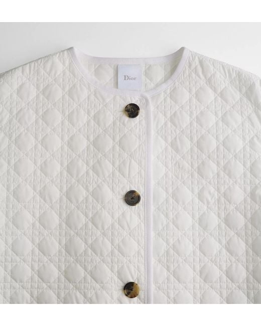 Dior White Macrocannage Short-Sleeved Jacket
