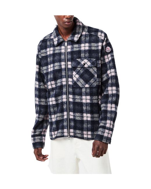 Moncler Blue Technical Overshirt for men
