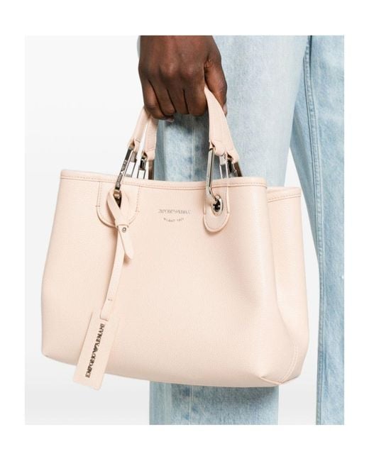 Emporio Armani Pink Myea Logo Printed Tote Bag