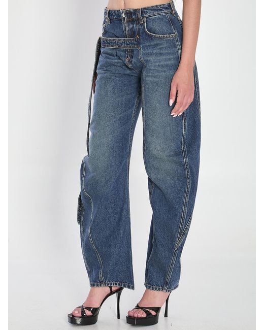 Jean Paul Gaultier Blue Strap Jeans