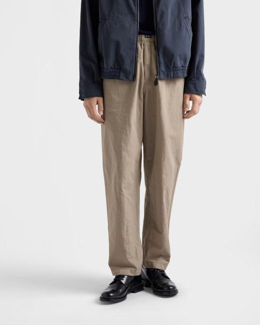 Prada Natural Linen-Blend Pants for men