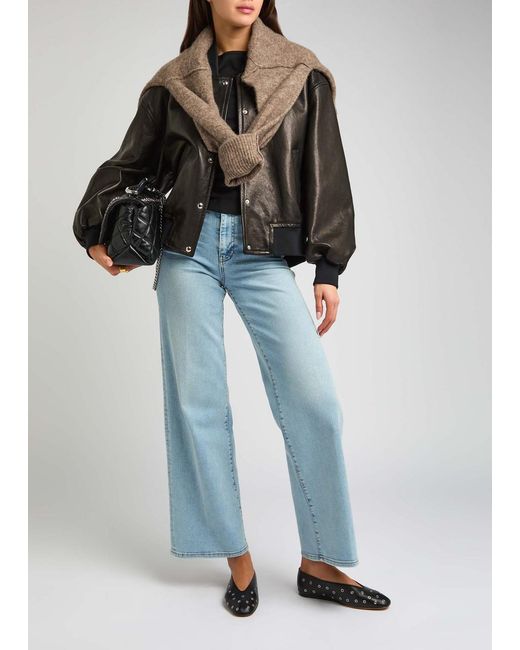 FRAME Blue Le Slim Palazzo Wide-Leg Jeans