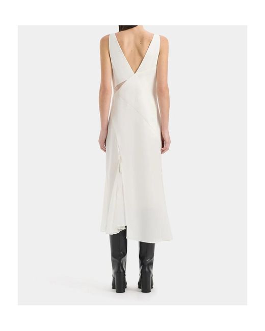 Sir White Ingrid Lace-Trim Midi Dress