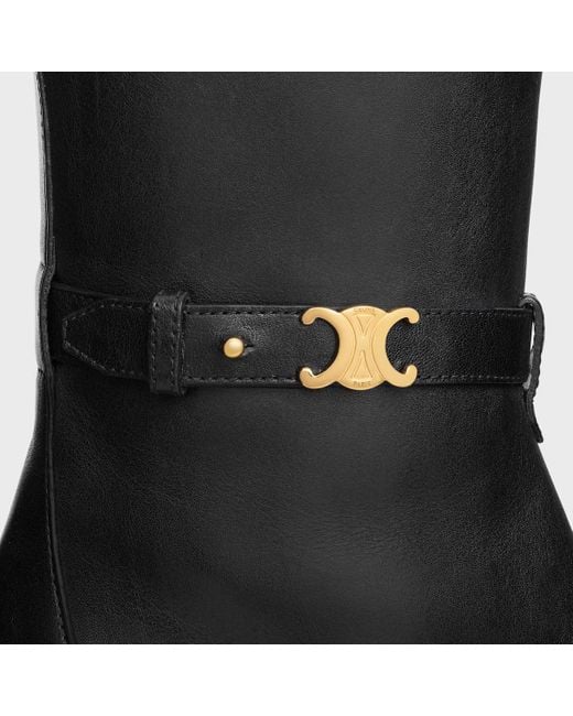 Céline Black Garance Triomphe Strap Boot