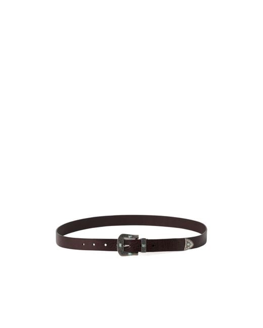 Brunello Cucinelli White Bead-Detailed Buckle Belt for men