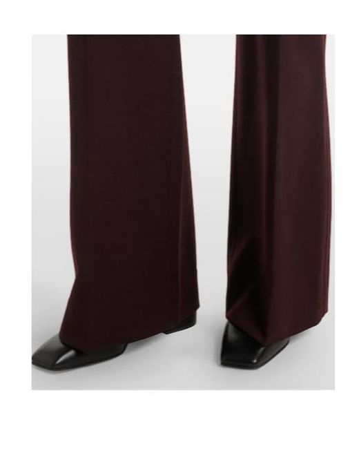 Victoria Beckham Purple Alina Virgin Wool Wide-Leg Pants