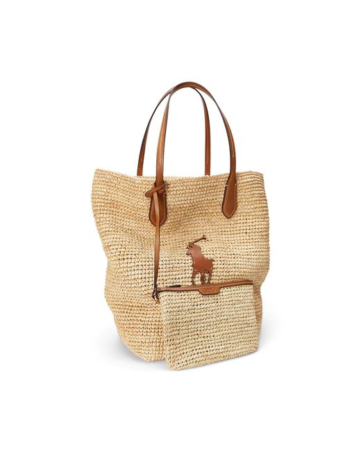Polo Ralph Lauren Metallic Natural Tote Ld53