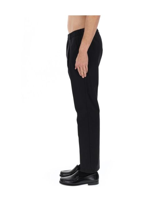 Herno Black Pleated Tailored Trousers for men