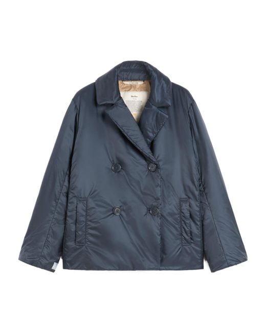 Max Mara Blue The Cube Camelia Double-Breasted Coat