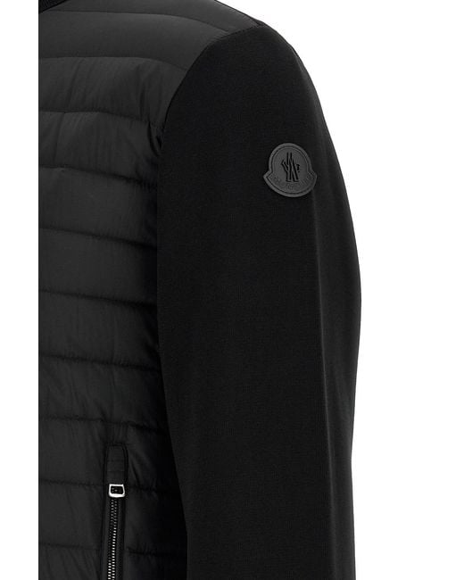 Moncler Black Quilted Zipped Jacket for men