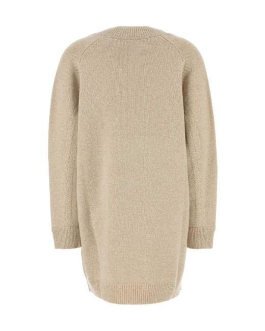 Versace Natural V-Neck Knitted Jumper