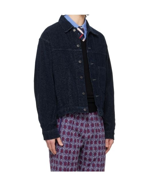 Needles Blue Darts Bottom Collared Casual Jacket for men