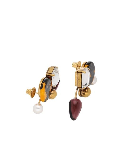 Dries Van Noten Multicolor Handmade Crystal-Embellished Earrings