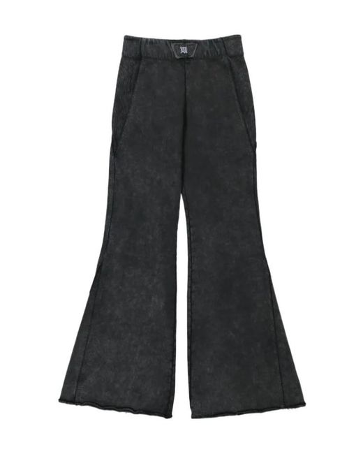 M I S B H V Black Flared Track Pants