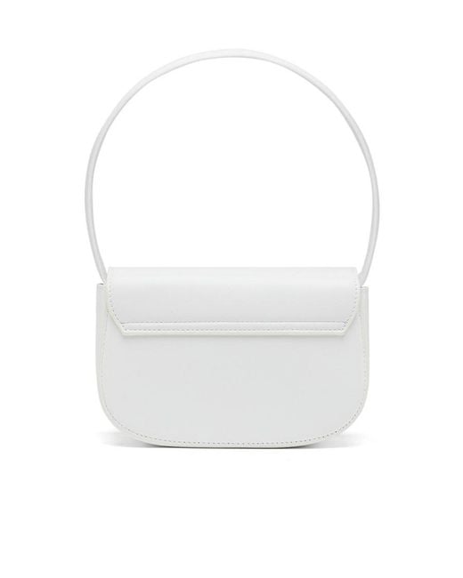 DIESEL White 1Dr Logo Plaque Shoulder Bag