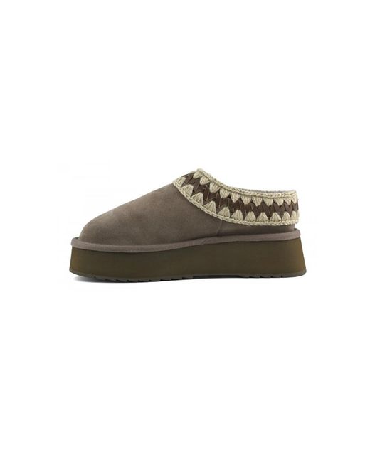 Mou Brown Platform Slip-On Clogs