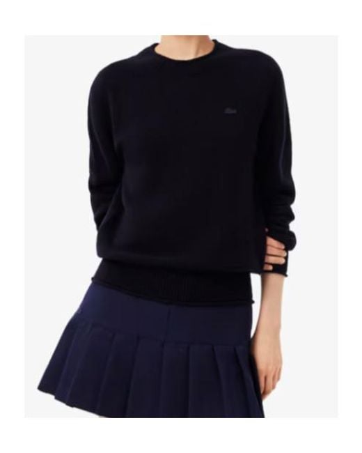 Lacoste Blue Crew-Neck Logo Sweater