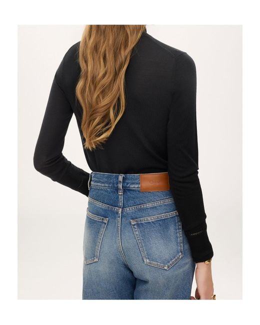 Chloé Black Fitted Turtleneck