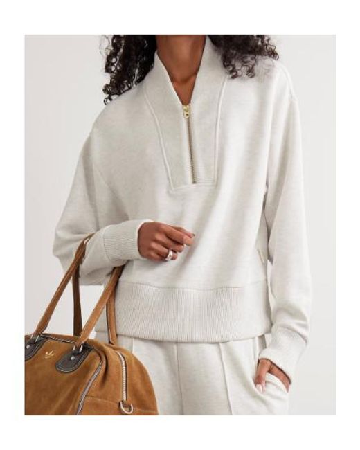 Varley White Sally Doublesoft? Half-Zip Sweatshirt