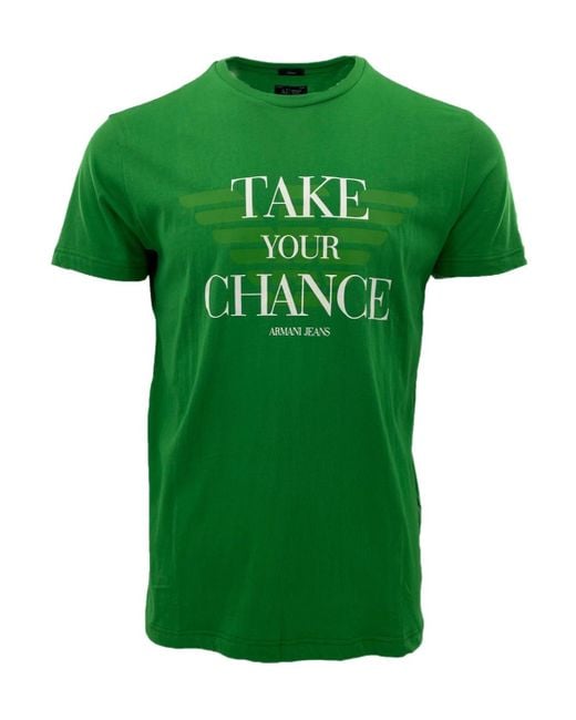 Armani Jeans Green Item O-Neck Short-Sleeved T-Shirt for men